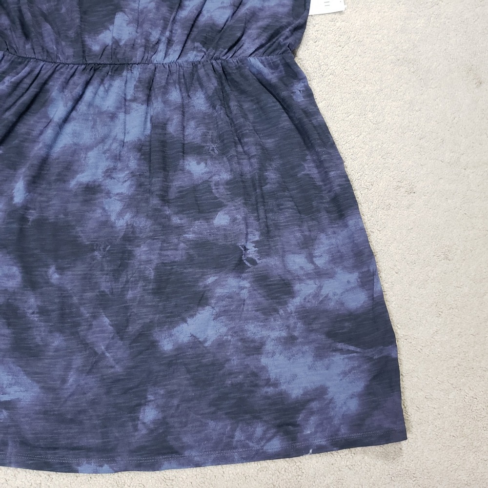 Old Navy Womens 2X Blue Tie Dye Short Sleeve Waist Mini T-Shirt Dress NEW Vamp - Picture 4 of 12
